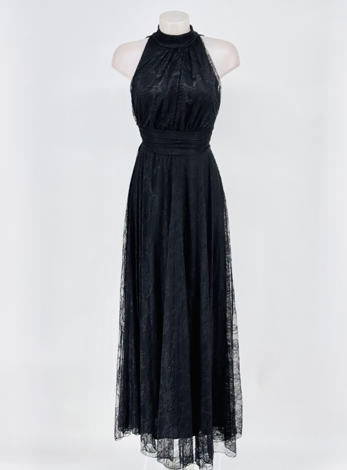 Vestido Tul Basic Halter Encaje