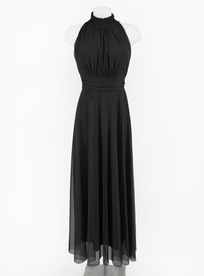 Vestido Tul Basic Halter Brillos