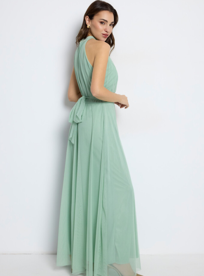 Vestido Tul Halter Largo