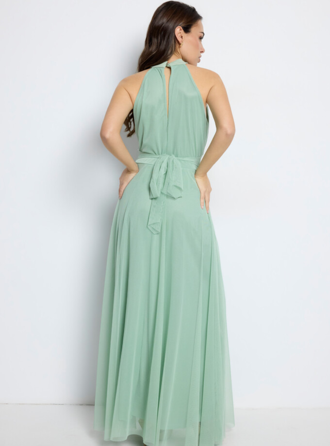 Vestido Tul Halter Largo