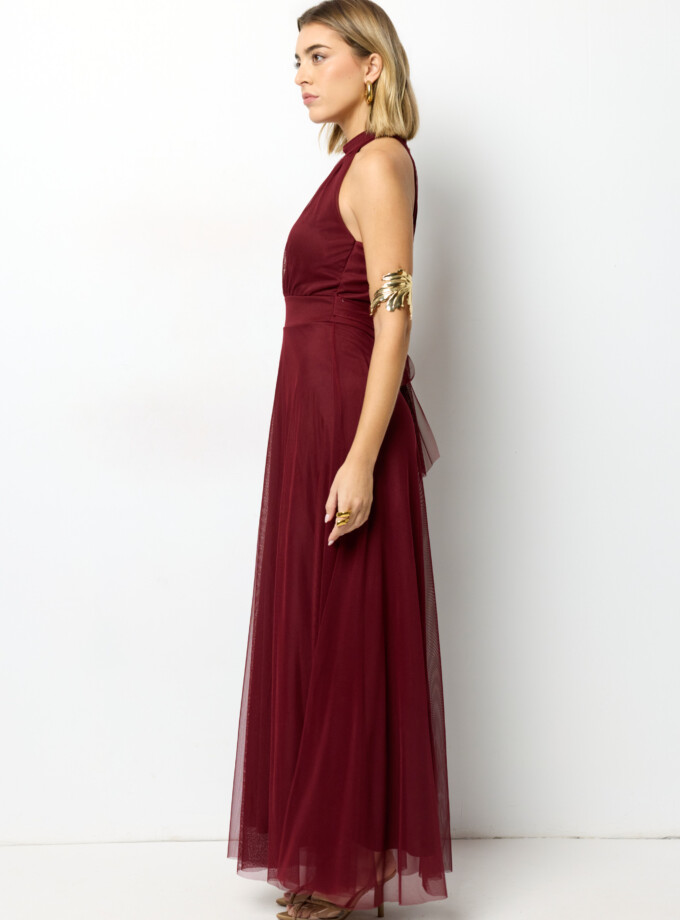 Vestido Tul Halter Largo