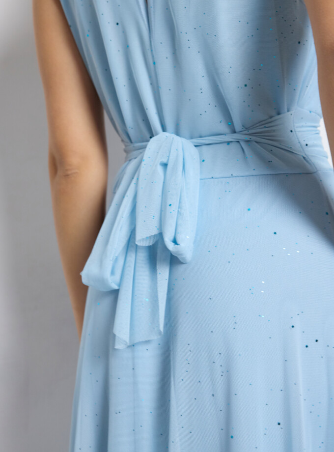 Vestido Tul Basic Halter Brillos