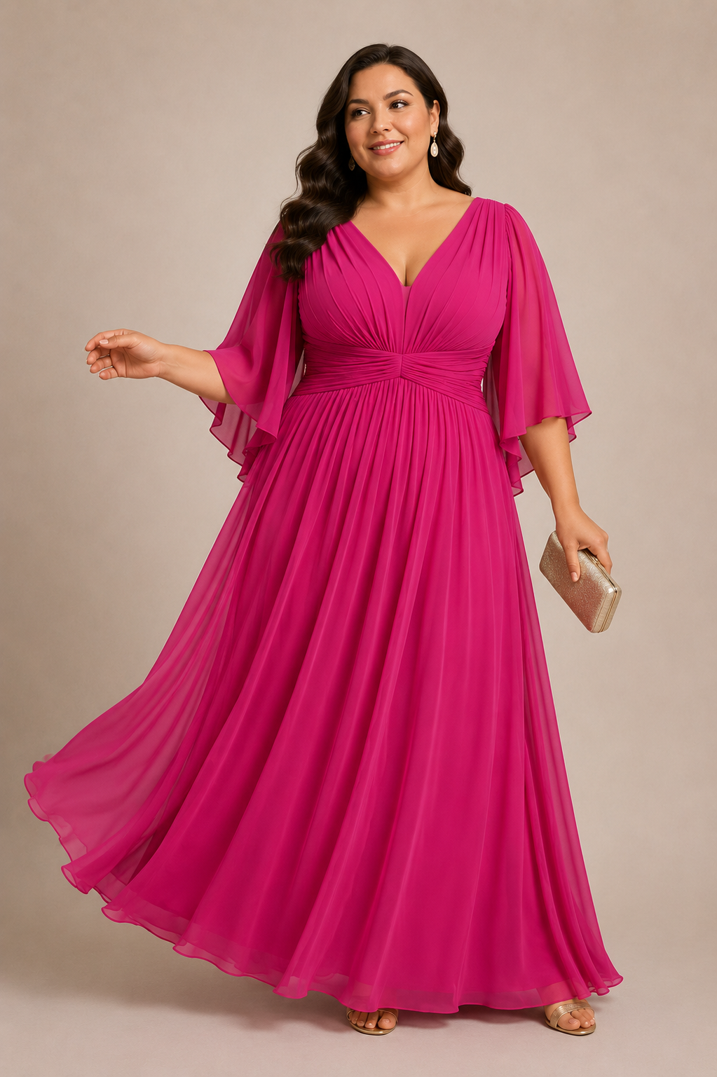 Vestido Elástico Manga Francesa Curvy - Imagen 2