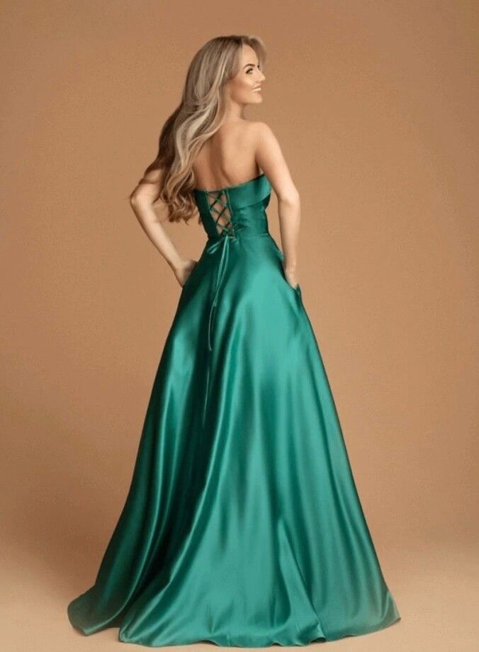 Vestido Palabra Honor Bolsillos