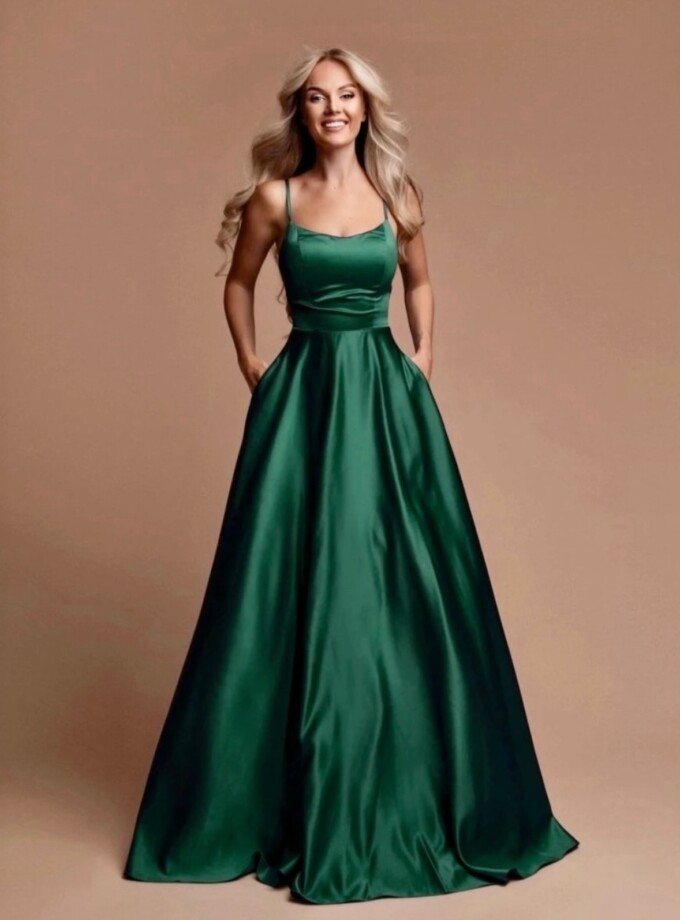 Vestido Seda Tirantes Bolsillos