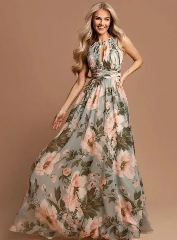 Vestido Halter Estampado