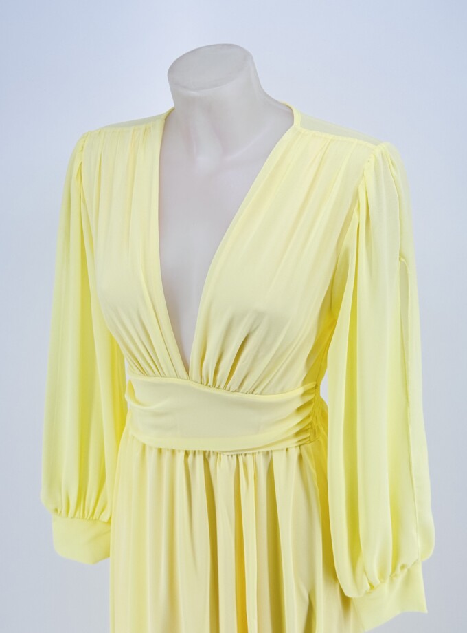 Vestido Gasa Mangas Abertura Basic