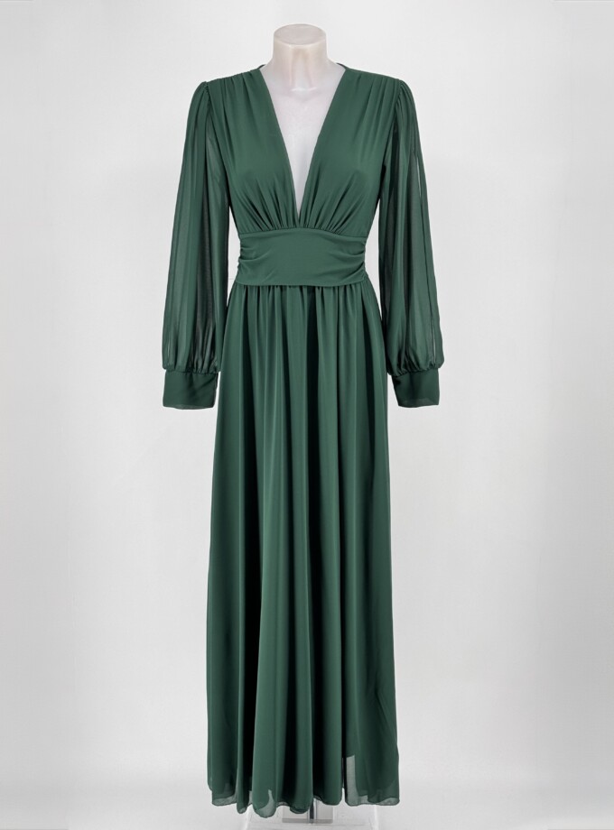 Vestido Gasa Mangas Abertura Basic