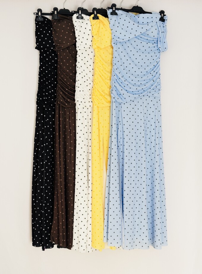 Vestido Hombro Doble Tirante Lunares