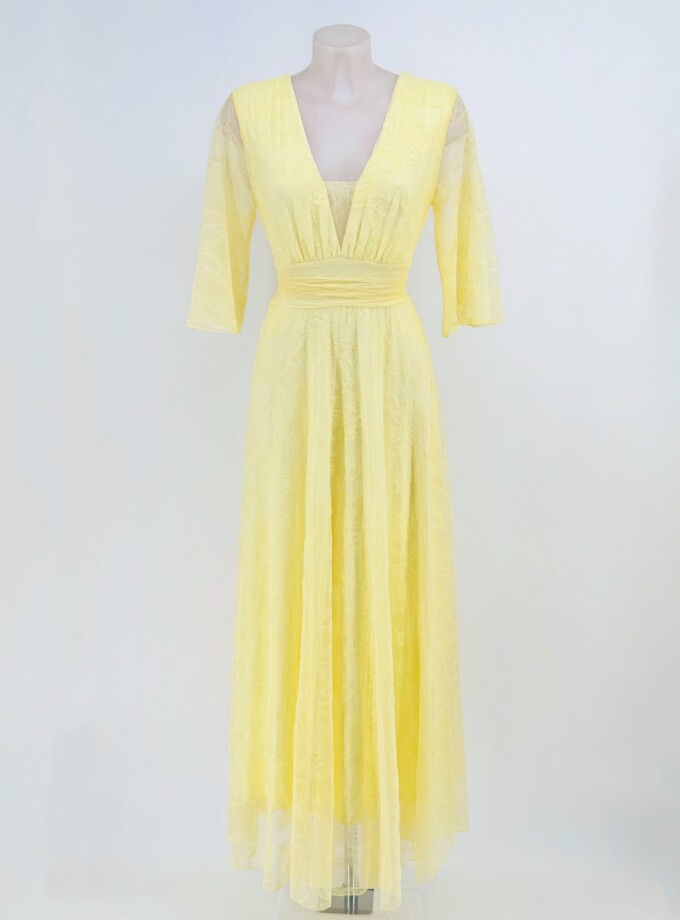 Vestido Tul Encaje Mangas