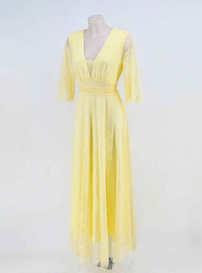 Vestido Tul Encaje Mangas