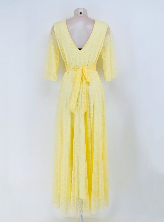 Vestido Tul Encaje Mangas