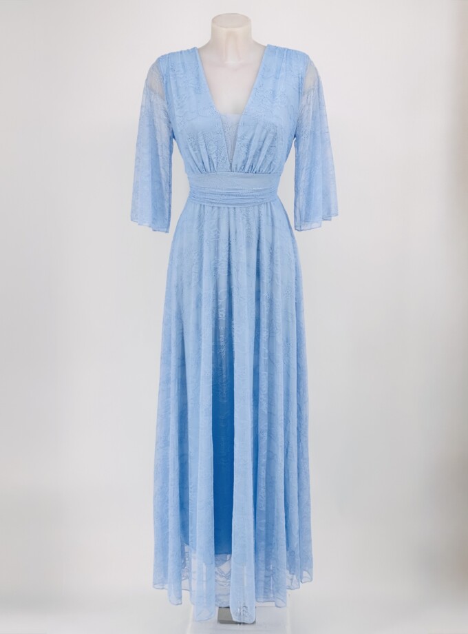 Vestido Tul Encaje Mangas