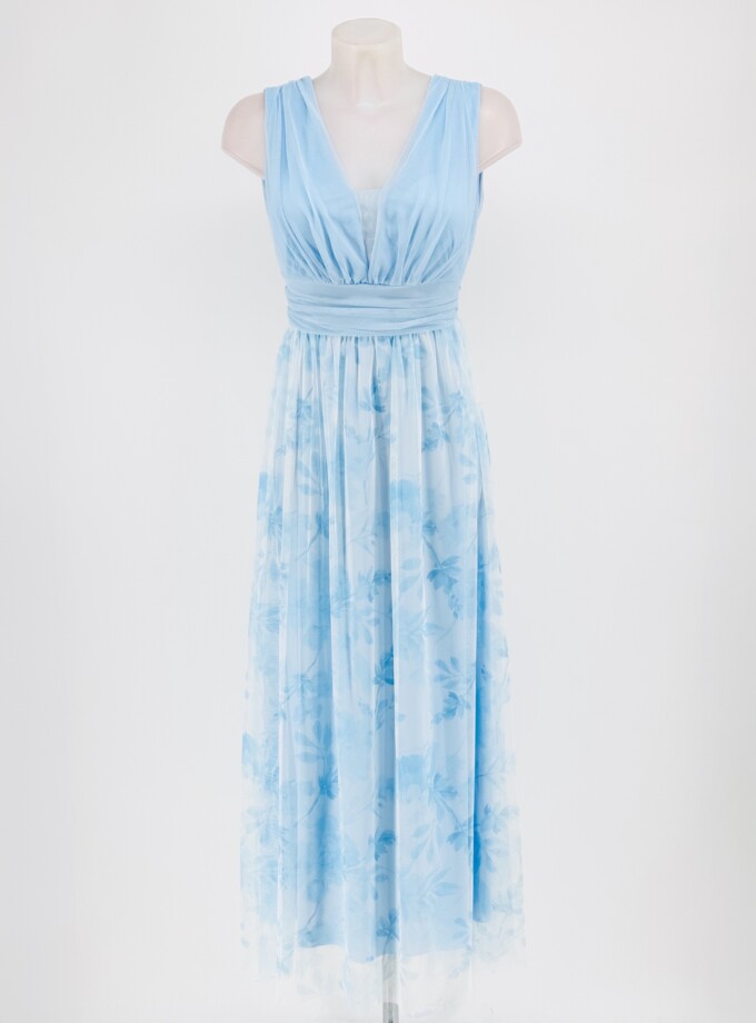 Vestido Tul Falda Estampada