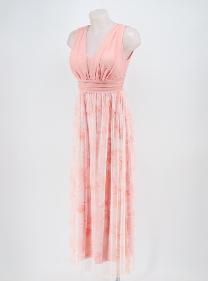 Vestido Tul Falda Estampada