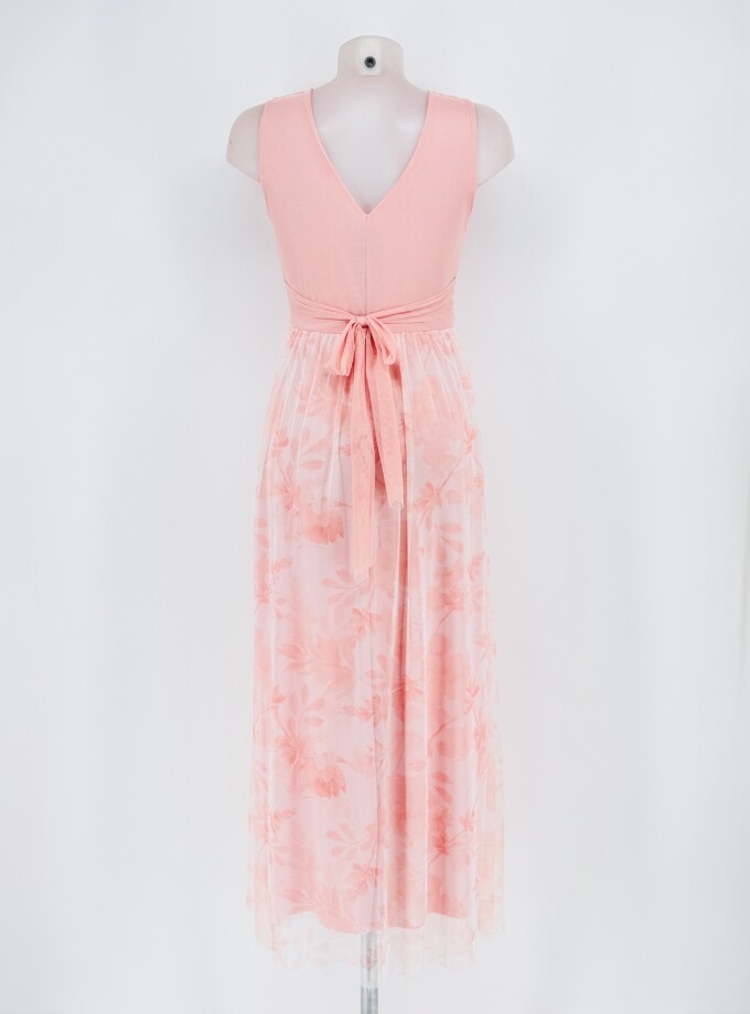 Vestido Tul Falda Estampada