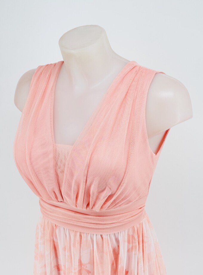 Vestido Tul Falda Estampada