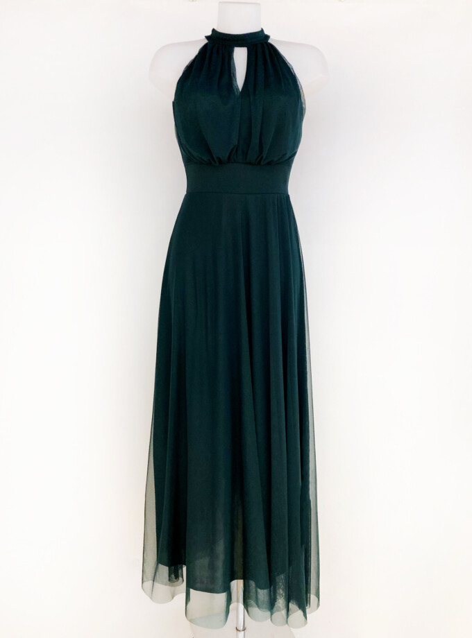 Vestido Tul Halter Largo