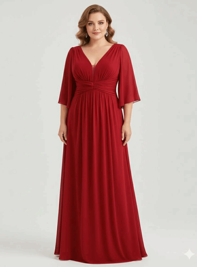 Vestido Manga Francesa Curvy