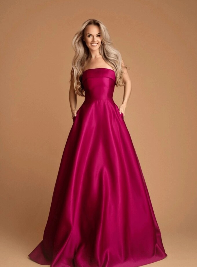 Vestido Palabra Honor Bolsillos