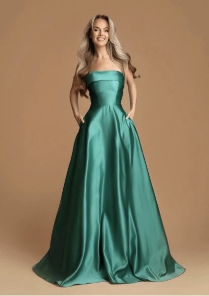 Vestido Palabra Honor Bolsillos