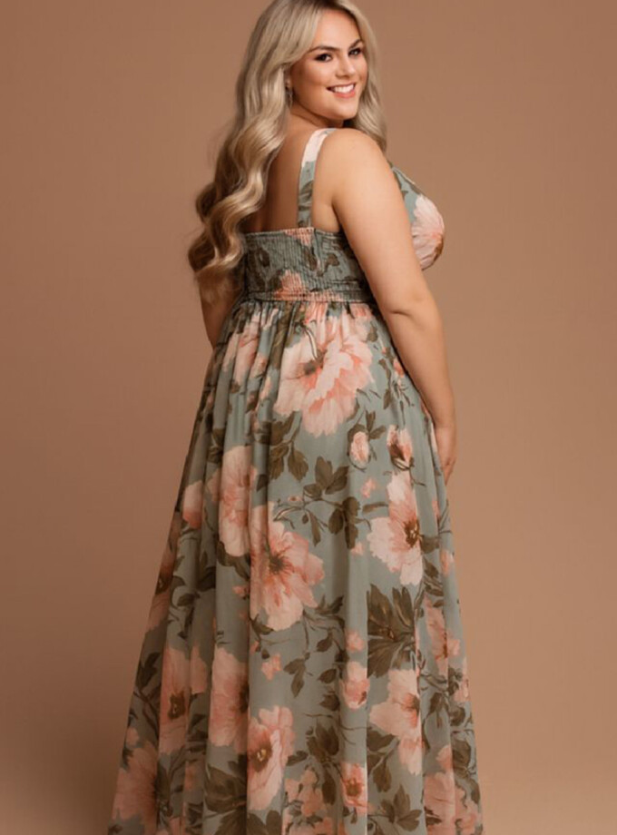 Vestido Halter Estampado Curvy