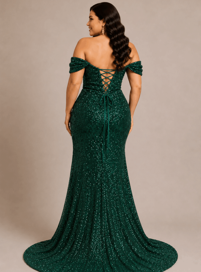 Vestido Sirena Lentejuelas Curvy