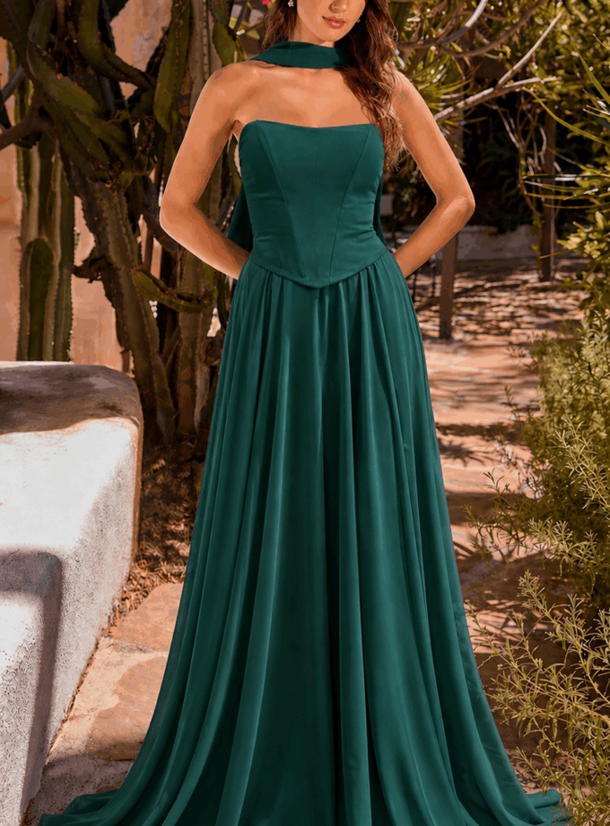 Vestido Corsé Falda Chal