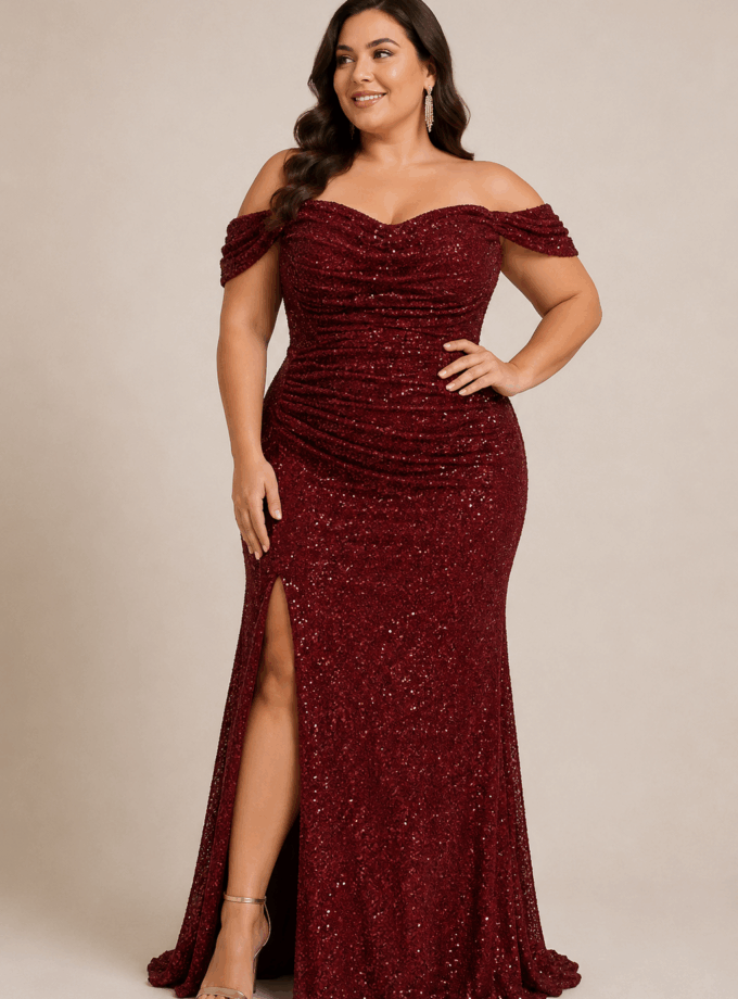 Vestido Sirena Lentejuelas Curvy