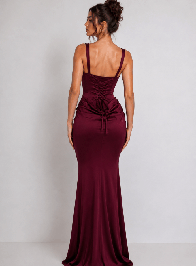 Vestido Falda Seda Cintura Cascada