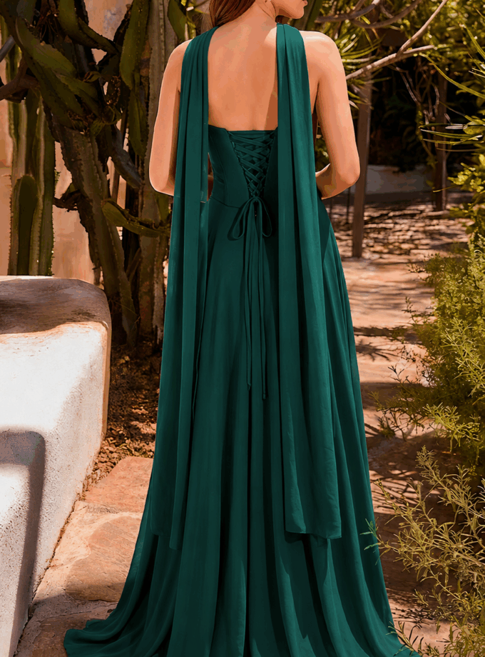Vestido Corsé Falda Chal