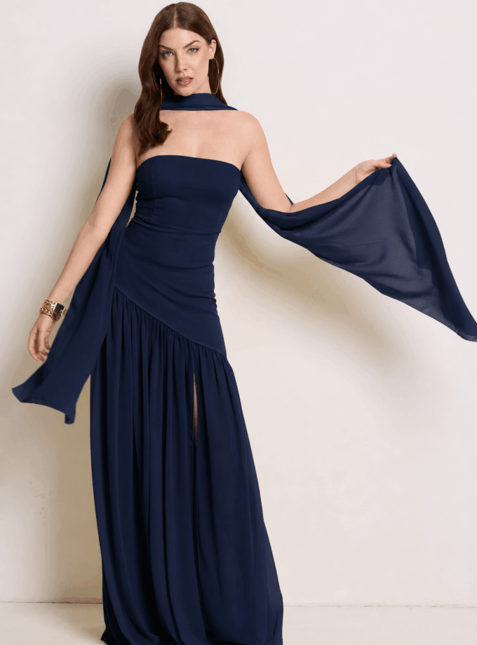 Vestido Sirena Falda Gasa