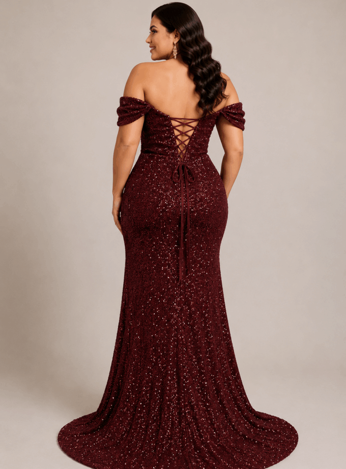 Vestido Sirena Lentejuelas Curvy