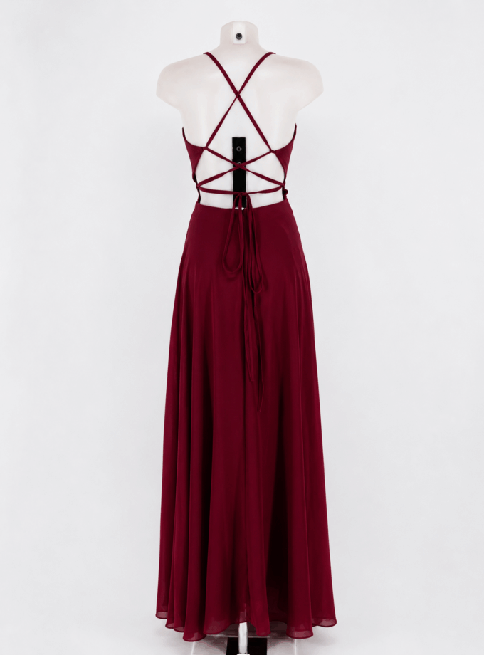 Vestido Gasa Espalda Cruzada
