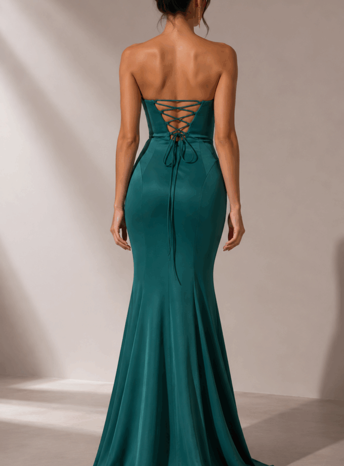 Vestido Sirena Palabra Honor Corazón