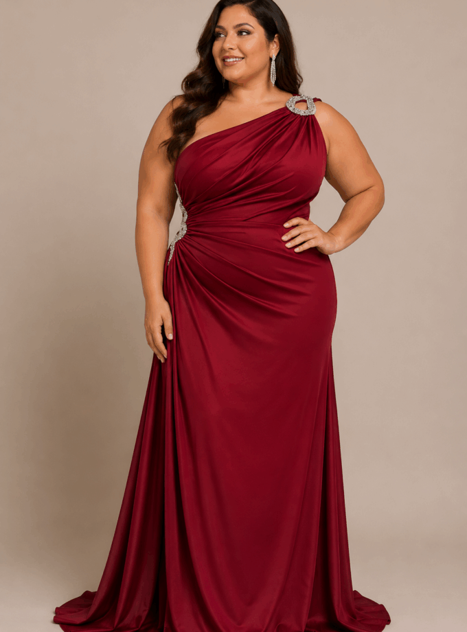 Vestido Asimétrico Sirena Seda Curvy