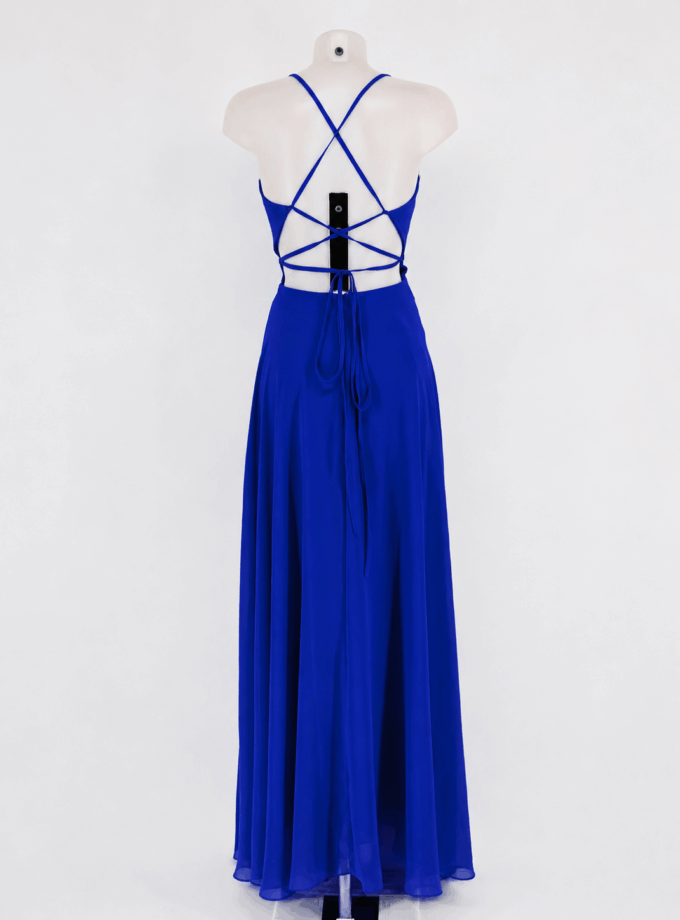 Vestido Gasa Espalda Cruzada
