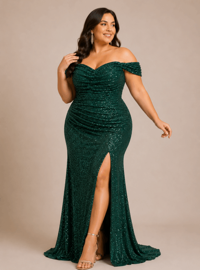 Vestido Sirena Lentejuelas Curvy