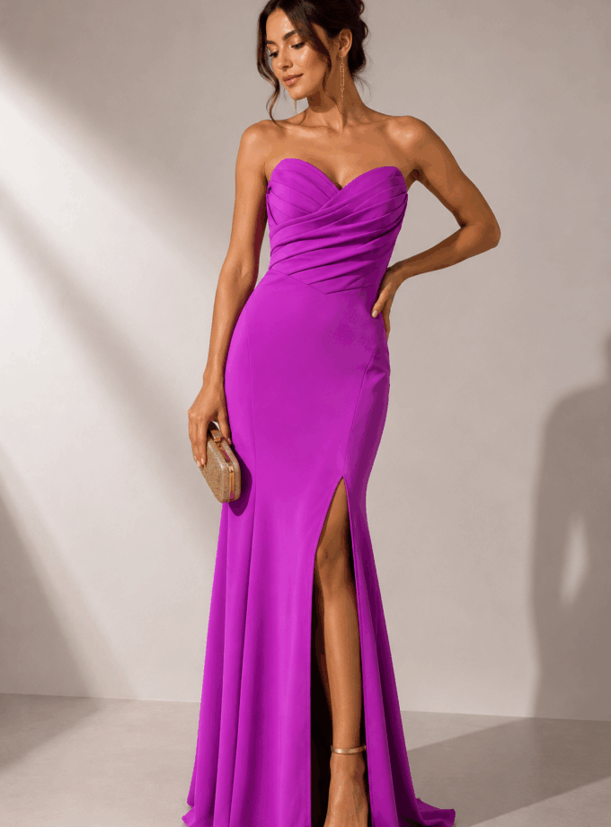 Vestido Sirena Palabra Honor Corazón