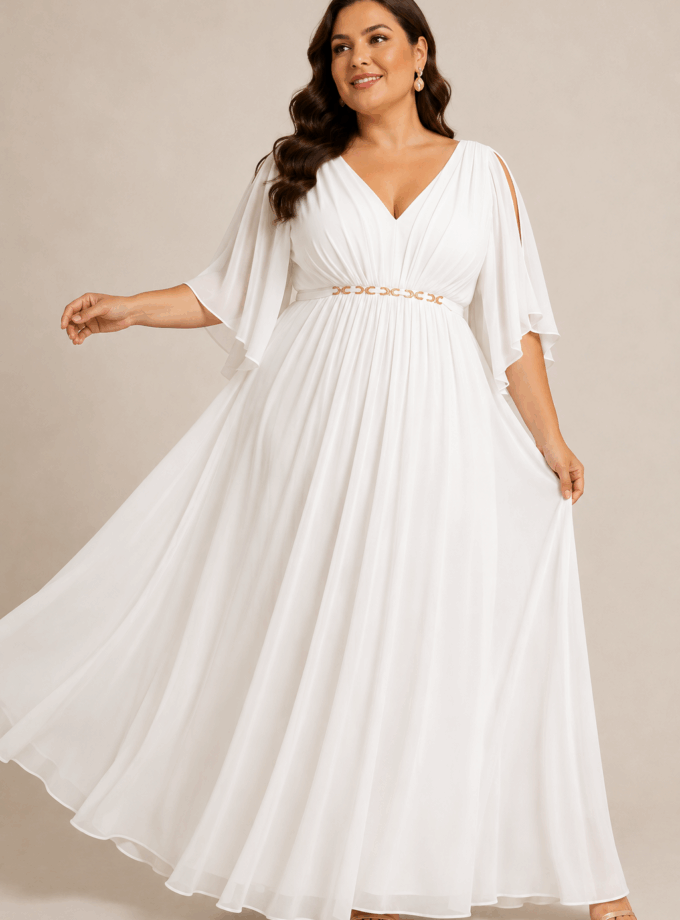 Vestido Cadena Cintura Curvy Novia