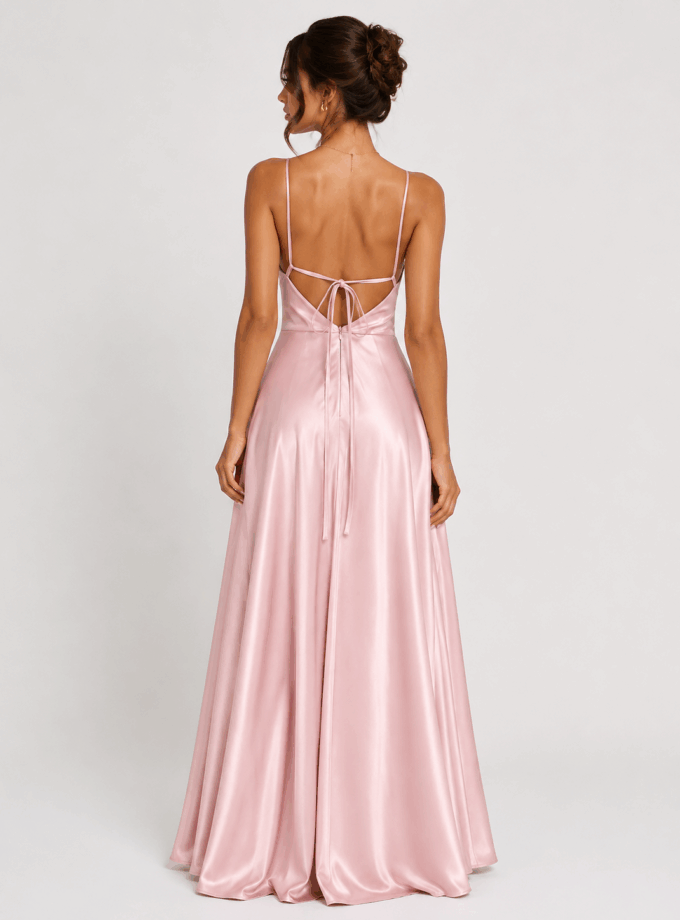 Vestido Seda Falda Amplia