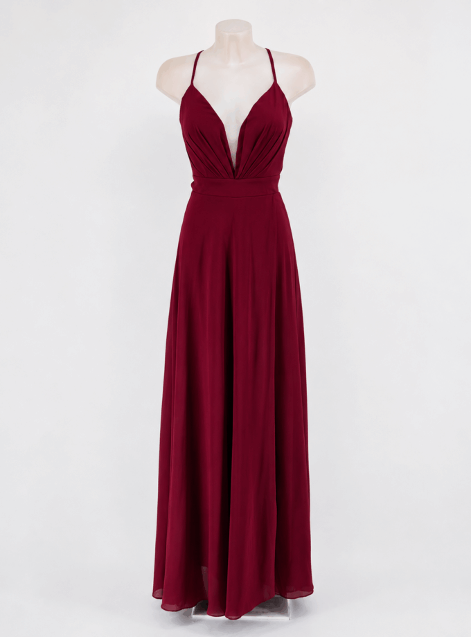 Vestido Gasa Espalda Cruzada