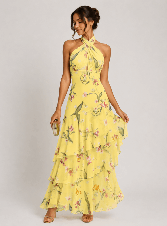 Vestido Floral Volantes