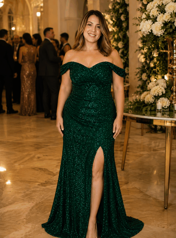 Vestido Sirena Lentejuelas Curvy