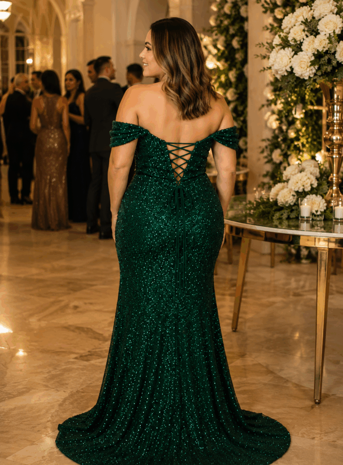 Vestido Sirena Lentejuelas Curvy