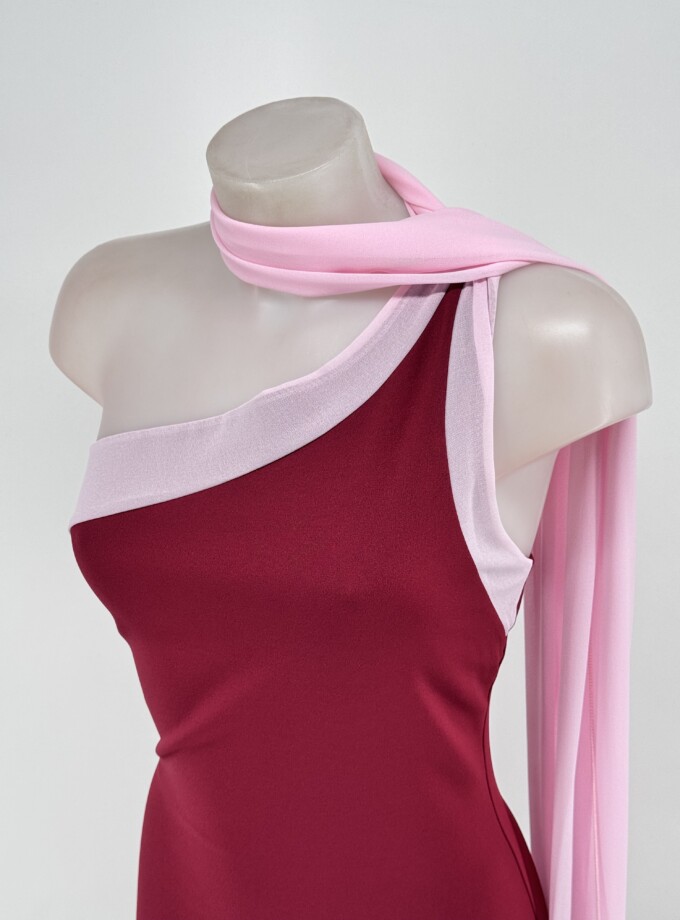 Vestido Asimétrico Bicolor