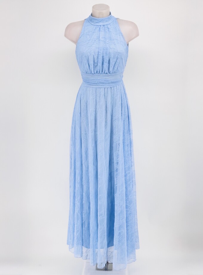 Vestido Tul Basic Halter Encaje