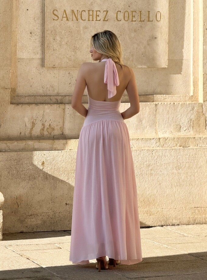Vestido Falda Gasa Escote