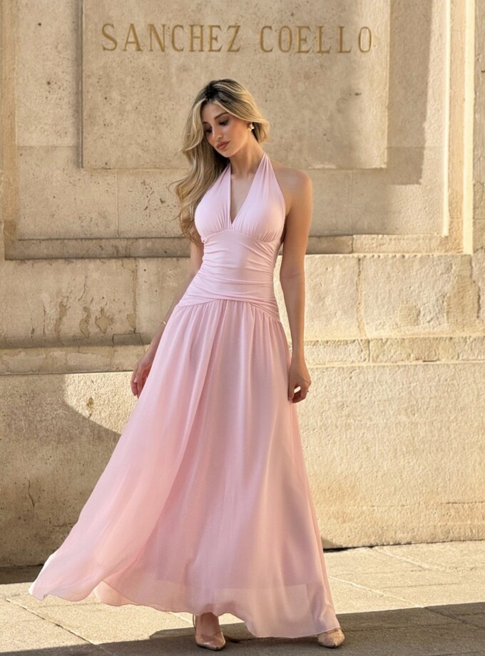 Vestido Falda Gasa Escote