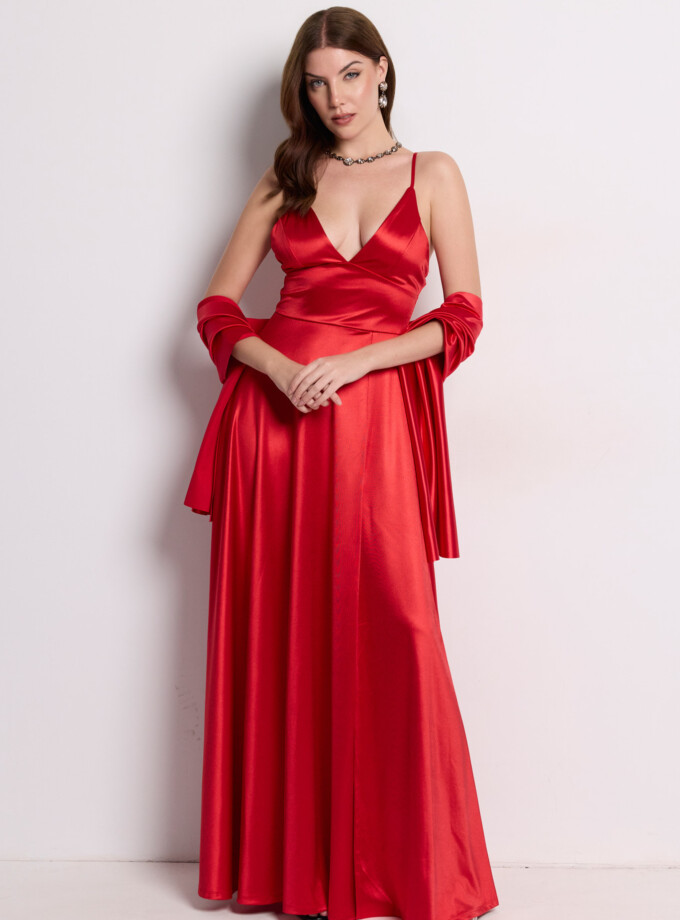 Vestido Seda Falda Amplia